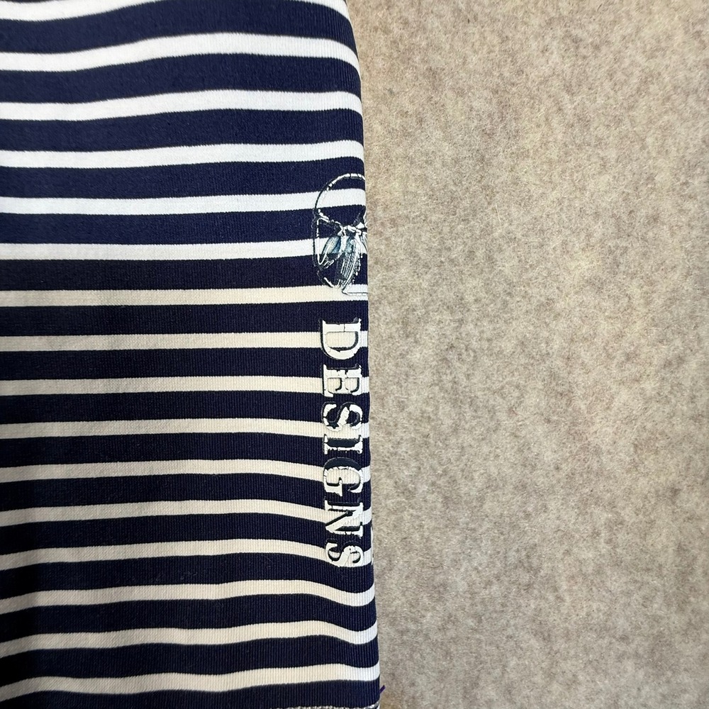 Carve Designs Womens Medium Navy White Striped Full Zip Rash Guard Swim Jacket - Picture 8 of 9